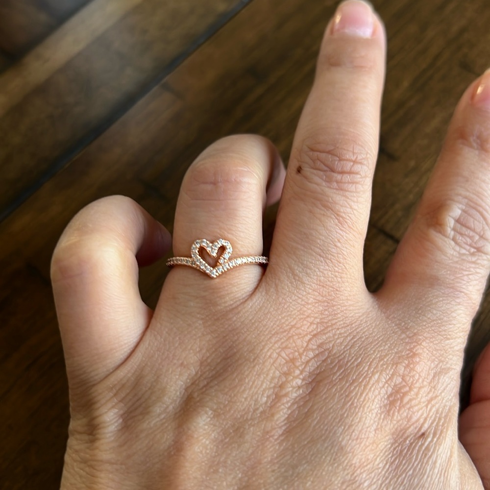 Pandora heart ring rose gold size 7